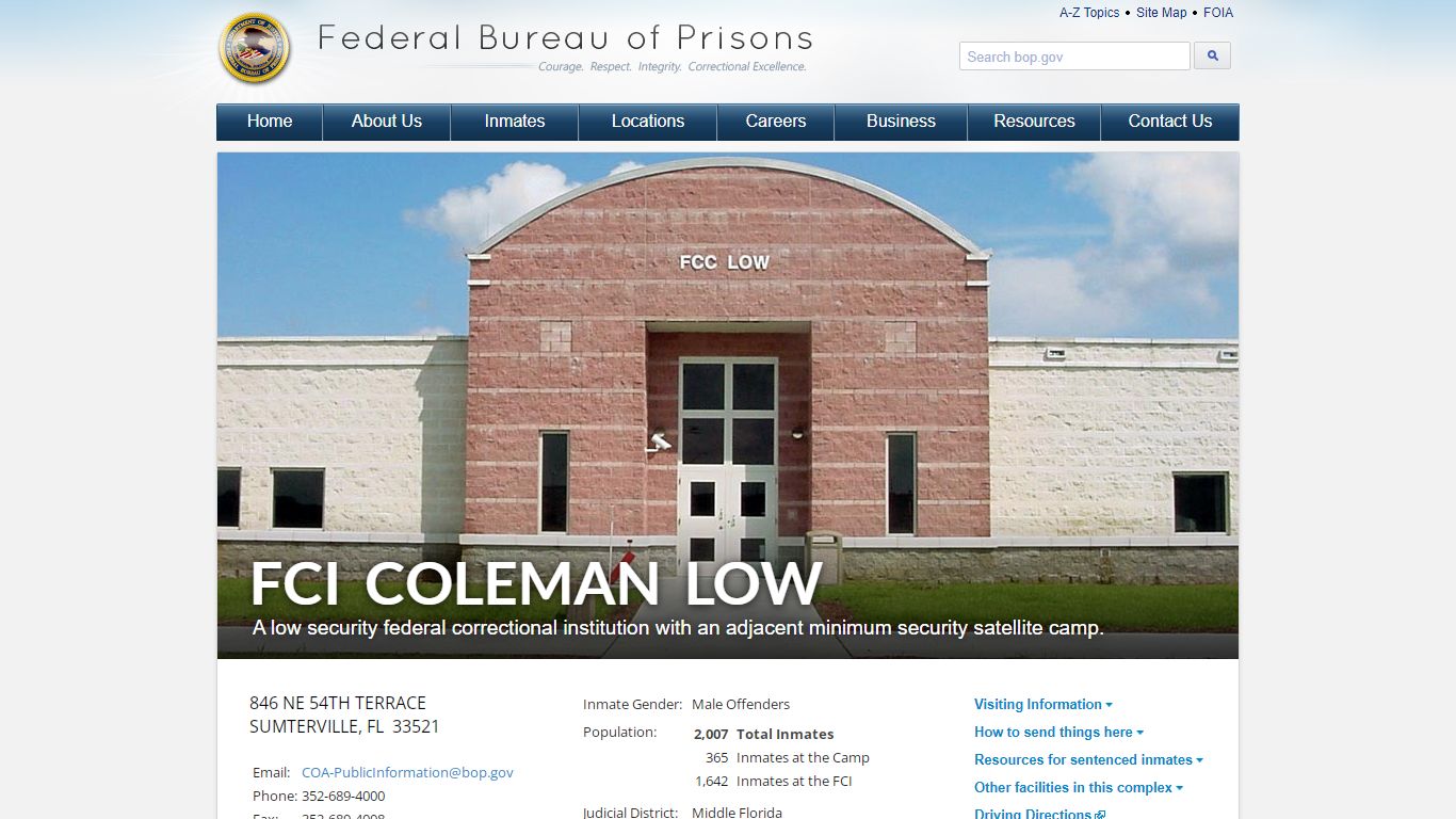 FCI Coleman Low - Federal Bureau of Prisons